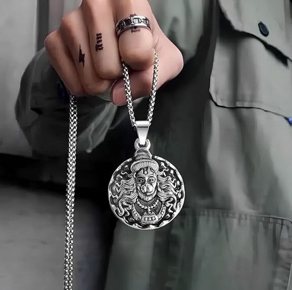 Adjustable Hanuman Locket Pendant with Chain | Spiritual Jewelry for Men & Women | Handmade Religious Pendant Symbolizing Strength, Devotion & Divine Protection
