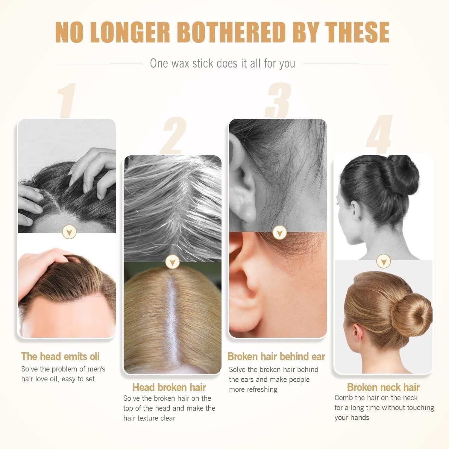 Spanking Hair Wax Stick for Women & Men - Hair Slick Back Stick, Anti-Frizz and Fly Away Hair Tamer, No Residue Hair Finishing Stick for Flyaways, All Day Hold Styling Product for Smoothing Hair Strands 75gm.