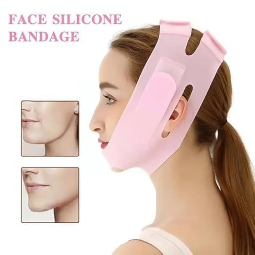 Silicone V Face Mask For Face Lift | Facial Slimming Bandage For Chin & Cheek | Double Chin Reducer For Women & Men | Skin Tightening Belt For Slim Lift, 1 Count