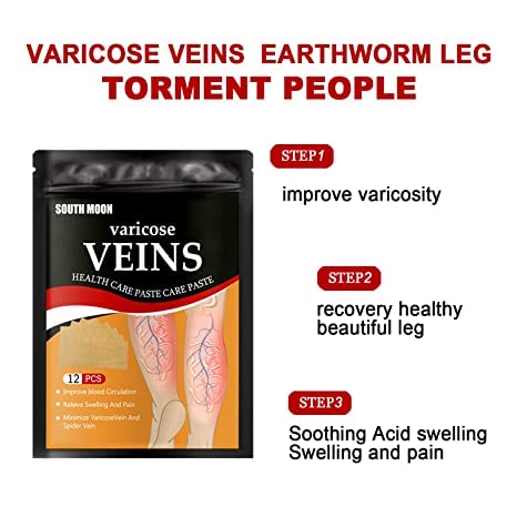 Veins Patches Dredge Vein Smoothing Varicose Veins Reduce Swelling Relieve Pain Instant Relief From Muscular Pain Improve Blood Circulation Skin Friendly (12pcs)