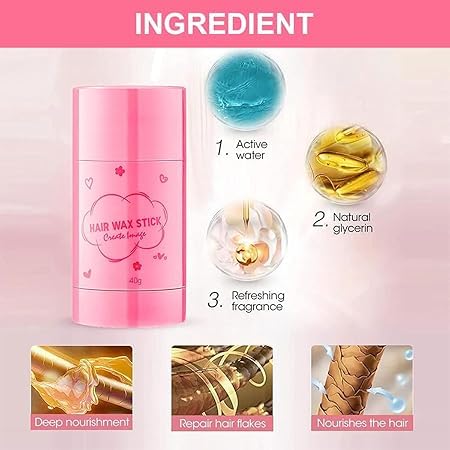 Hair Wax Stick, Long Lasting Styling Hair Gel Stick, for Fly Away and Edge Frizz