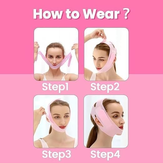 Silicone V Face Mask For Face Lift | Facial Slimming Bandage For Chin & Cheek | Double Chin Reducer For Women & Men | Skin Tightening Belt For Slim Lift, 1 Count