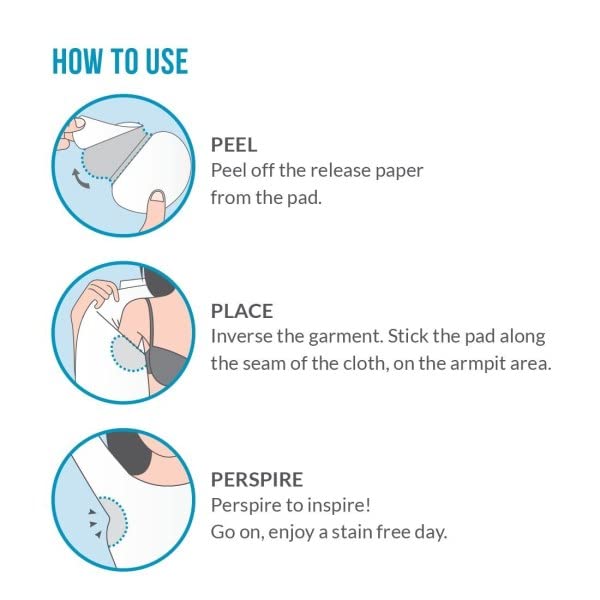 Underarms Sweat Pads Disposable Highly Absorbent Sweat Pads Cotton Anti Allergic, Anti Bacteria, Anti Smell For Men And Women (Pack of 20)