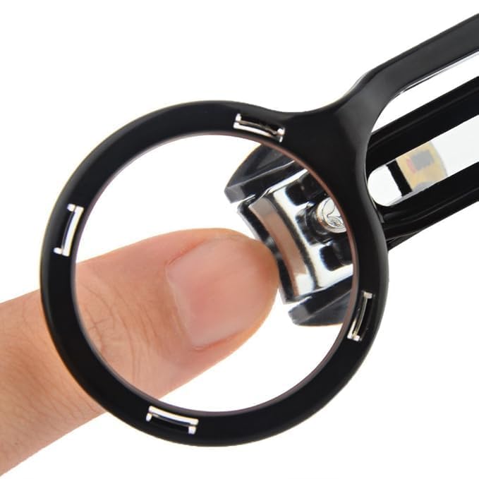 Magnifying Nail Cutter with 3X Zoom Lens | Precision Nail Clipper with Enhanced Visibility for Fingernails & Toenails | Stainless Steel Professional Nail Care Tool for Seniors & Adults