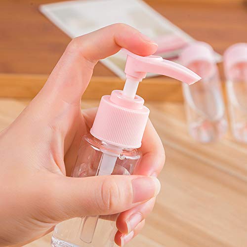 Pvc Leak Proof Portable Toiletry Empty Sprayers Bottle Containers Set | Cosmetic Toiletries Travel Pouch Refillable Spray Bottles Kit For Lotion Body Wash (Pink), 16 Cm