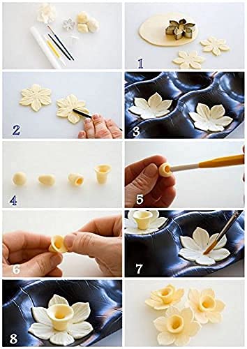 Plastic Ceramic Pottery Tools Set of 8, Carving Double Heads Clay Modelling, Sculpting, Shaping, Fondant Cake Decorating, Polymer Tools for Art & Craft Supplies for Kids, Artist (Random Color)