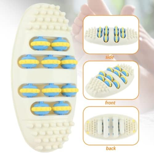 Oval Shape Foot Massager Roller Wheel Massager Feet Care Pain Relief with 4 Row Rollers Acupoint Relaxation Tool (1 Pcs)