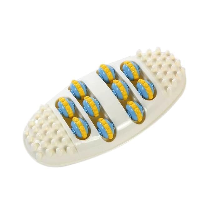 Oval Shape Foot Massager Roller Wheel Massager Feet Care Pain Relief with 4 Row Rollers Acupoint Relaxation Tool (1 Pcs)