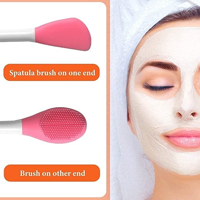 Silicone Face Scrubber Multipurpose, 2 in 1 Facial Cleansing Brush, Handheld Face Wash Brush for Pore Cleansing, Gentle Exfoliating, Removing Blackhead Brush