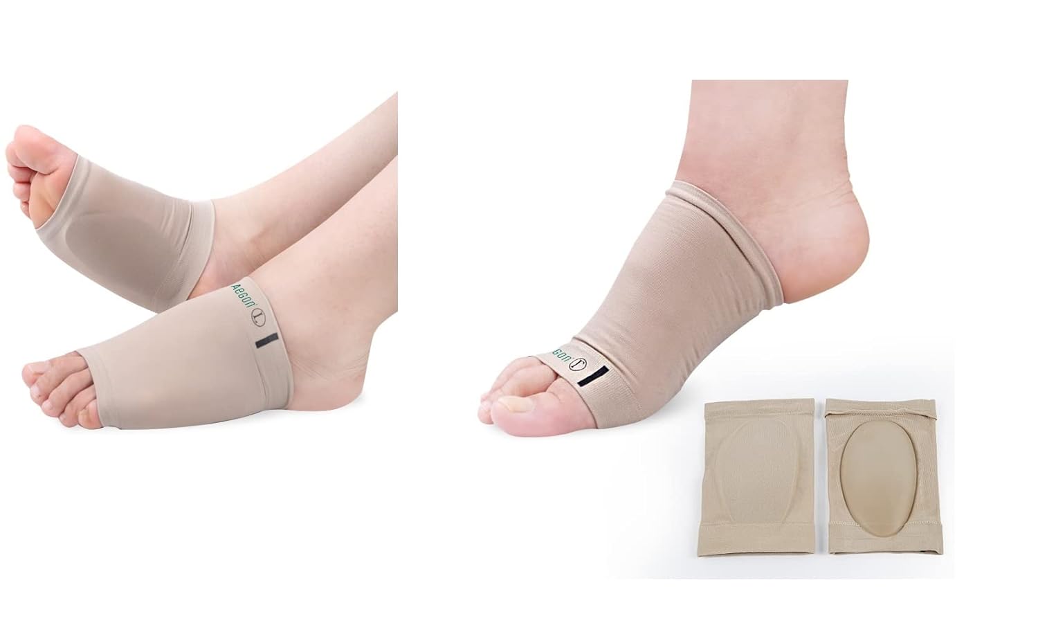 Flat Foot Arch Support for Men & Women | Medial Arch Support for Flat Feet Correction Sleeve with Cushion | Plantar Fasciitis Leg Foot Pain Relief Product | Foot Care for Orthopedic Shoes Slippers, Free Size - 1 Pair