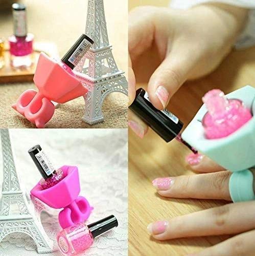 Nail Polish Lipstic Stand For Women Differs In Light Weight | Fingernail painting tool/Silicone anti spill bottle stand,/ Wearable nail polish holder (Multicolor)