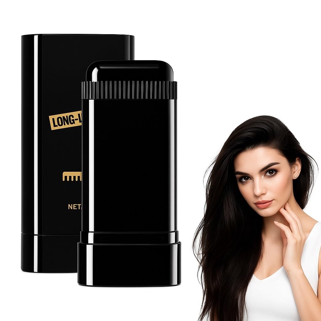 New Hair Color Comb Stick, Waterproof and Sweat-Proof Grey Hair Coverage for Men & Women, Easy Application BLACK (BLACK)
