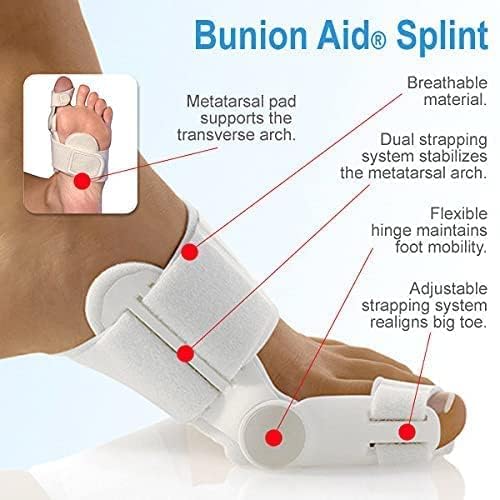 Bunion Corrector for Women Men, Orthopedic Toe Straightener Splint with Fracture Support and Pain Relief, Adjustable Design for Right/Left Foot Alignment, White, 1