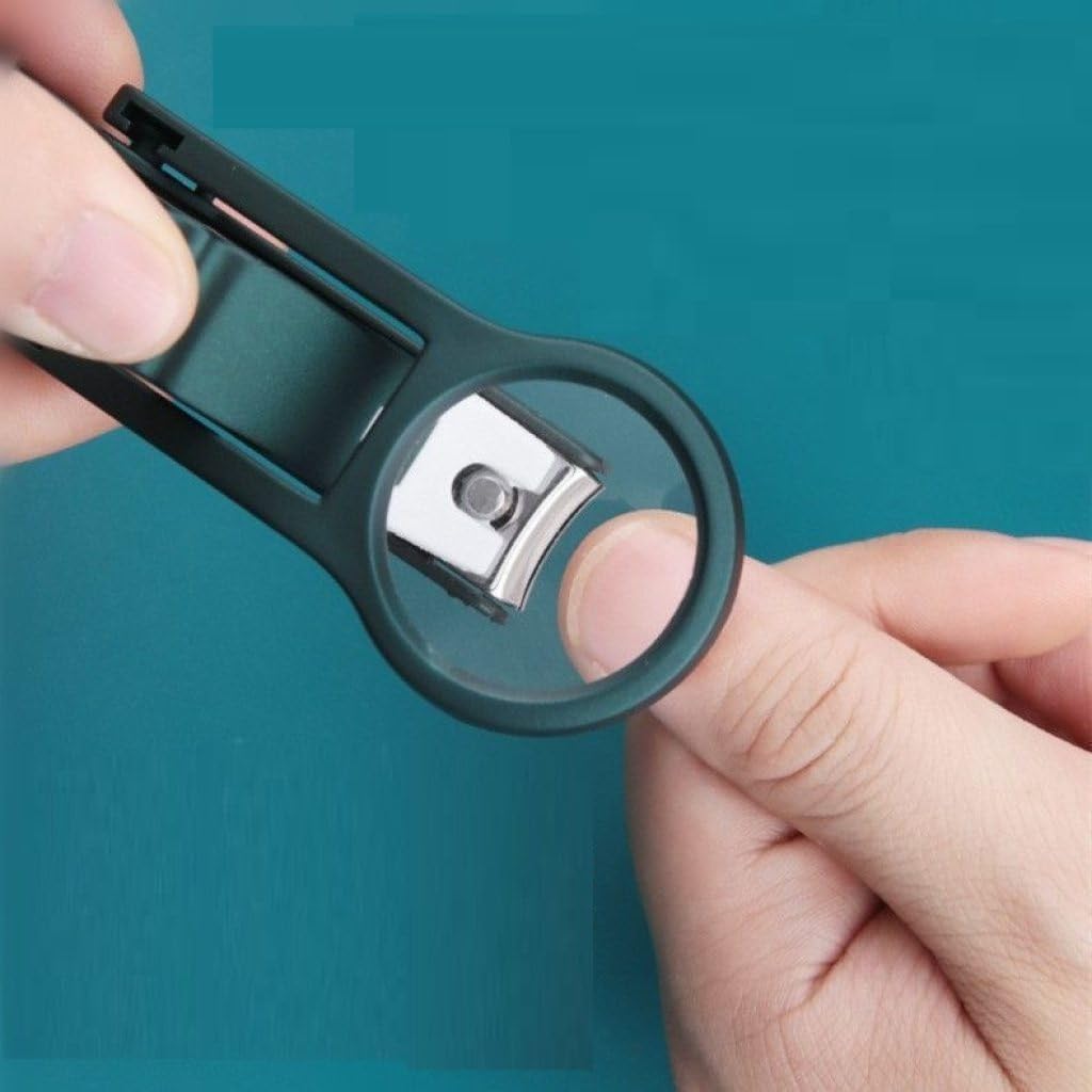 Magnifying Nail Cutter with 3X Zoom Lens | Precision Nail Clipper with Enhanced Visibility for Fingernails & Toenails | Stainless Steel Professional Nail Care Tool for Seniors & Adults