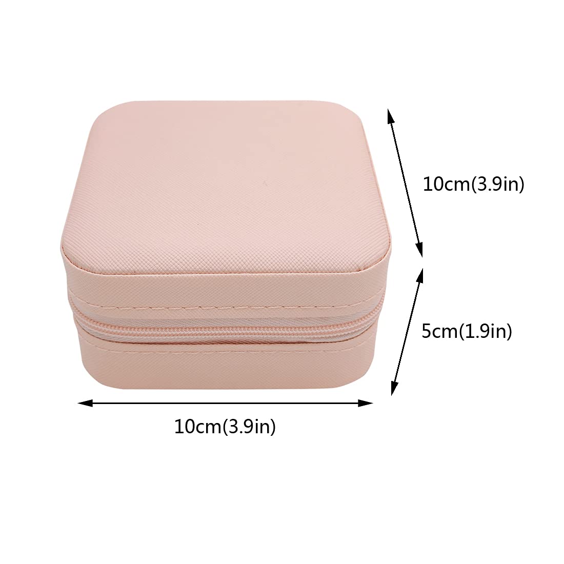 Faux Leather Mini Jewelry Travel Case,Small Travel Jewelry Organizer, Portable Jewelry Box Travel Mini Storage Organizer Portable Display Storage Box For Rings Earrings Necklaces Gifts (Pink)