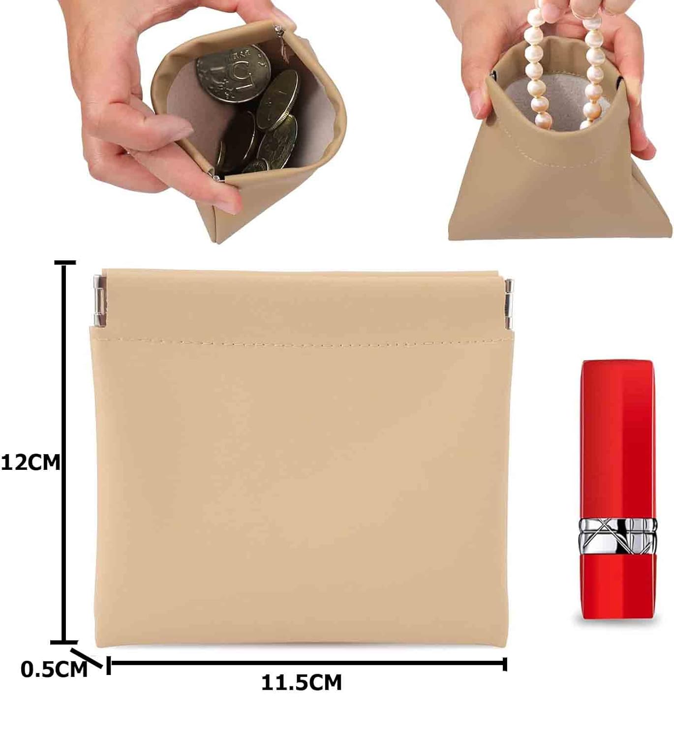 4 Pieces Small Makeup Pouches - Mini Lipsticks Holder Case - Travel Cosmetic Accessories Storage Pouch (Multicolor)