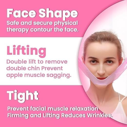 Silicone V Face Mask For Face Lift | Facial Slimming Bandage For Chin & Cheek | Double Chin Reducer For Women & Men | Skin Tightening Belt For Slim Lift, 1 Count