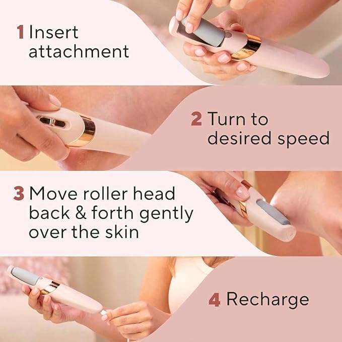 Pedicure tools Callus Remover Hard and Dead Skin Remover Electric Foot Callus Remover Rechargeable Pedicure Tool (pink pedi)(fast charging)