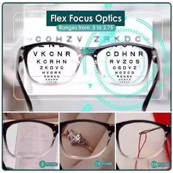 One Power Readers Auto Focus Reading Glasses, Computer Screens Unisex Adjustable Eye Glasses, Flex Focus Auto Adjusting Optic for Women and Men Magnifying Readers (pcs 1)