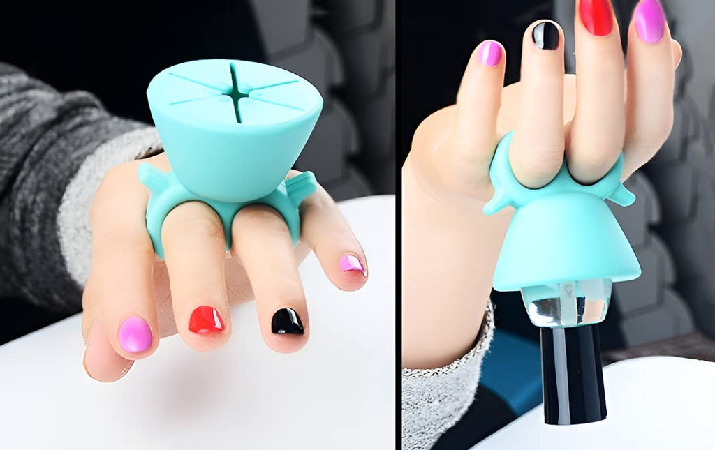 Nail Polish Lipstic Stand For Women Differs In Light Weight | Fingernail painting tool/Silicone anti spill bottle stand,/ Wearable nail polish holder (Multicolor)