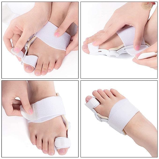 Bunion Corrector for Women Men, Orthopedic Toe Straightener Splint with Fracture Support and Pain Relief, Adjustable Design for Right/Left Foot Alignment, White, 1