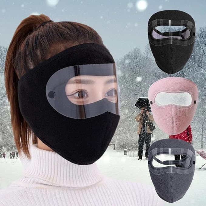 Cotton Unisex Winter Face Mask Windproof, Sun Protection Warm Eye Protection Screen Goggles Cycling And Bike Mask For Women And Men