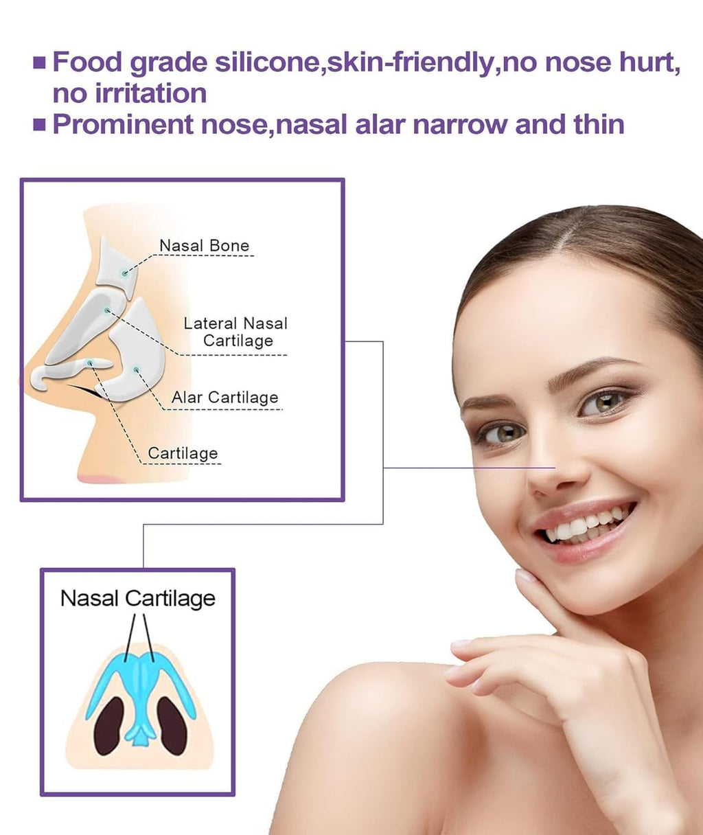 Silicone Nose Shaper Clip Nose Corrector Device for Nose Bridge Straightening and Lifting - Soft and Safe Non Surgical Nose Up Beauty Tool (Pack of-1)