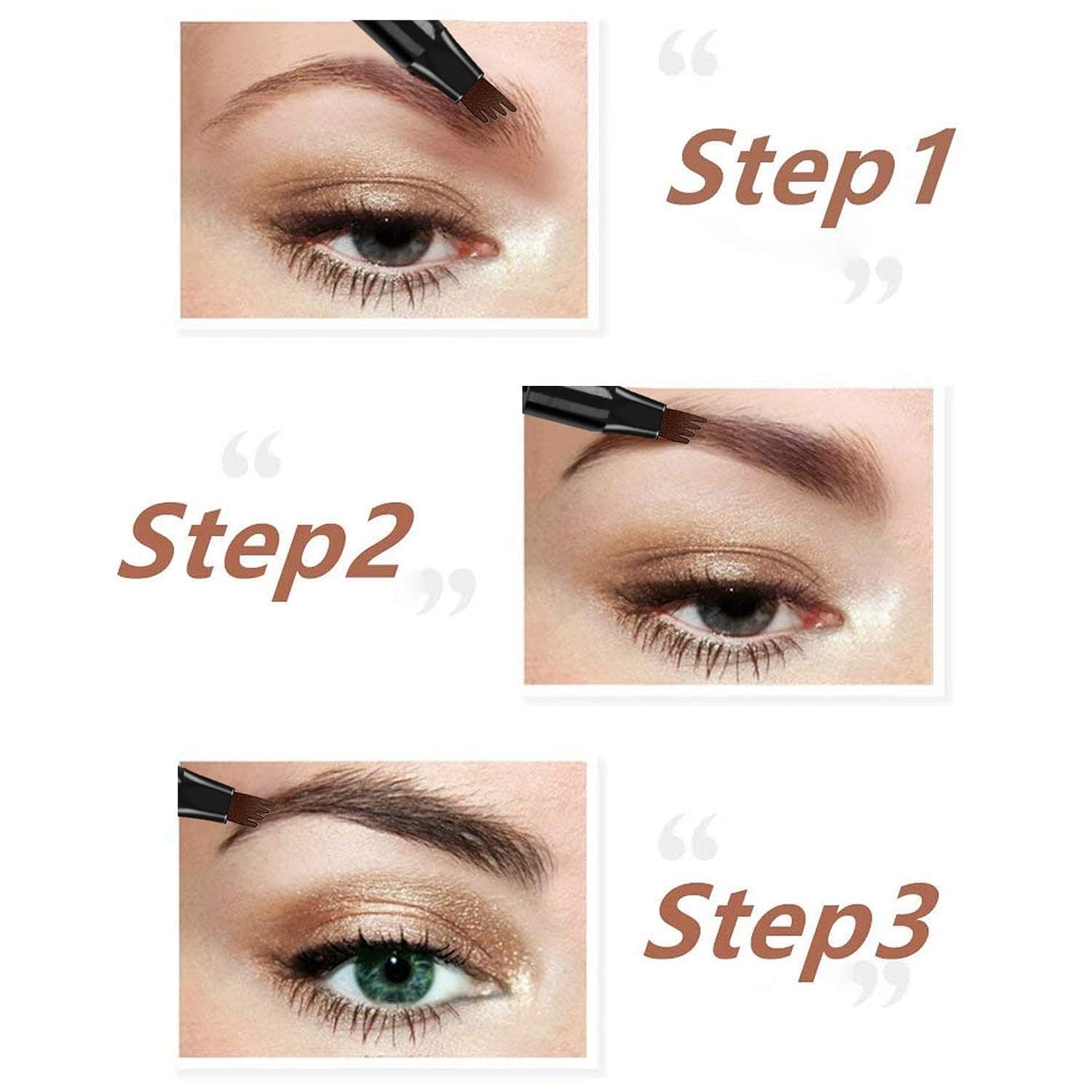 4 Point Eyebrow Pencil Black,Waterproof Microblading Eyebrow Pencil with a Micro-Fork Tip Applicator Creates 05 Black Fine Sketch Liquid Eye Brow Tattoo Tint Pen 1 psc