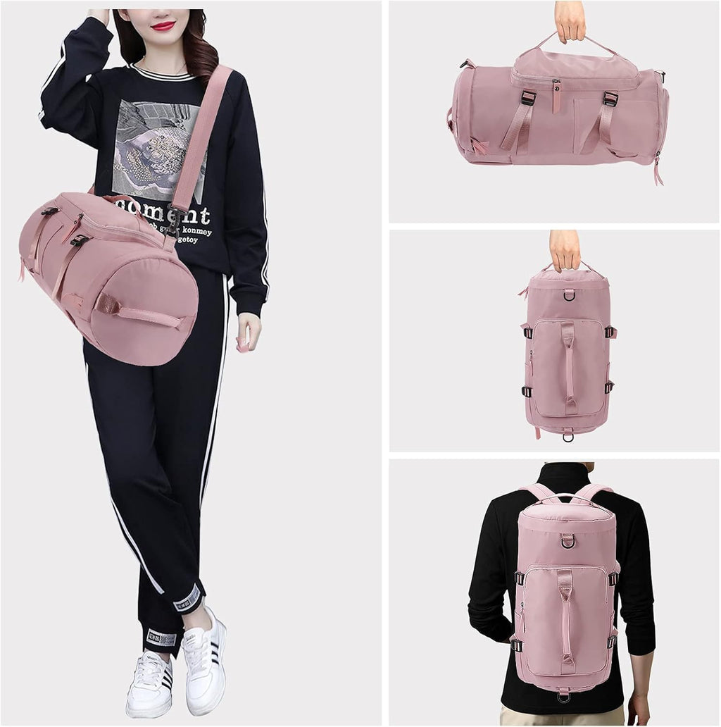 2 in 1 Travel Duffle Bag with Shoe Compartment, Convertible Sports Gym