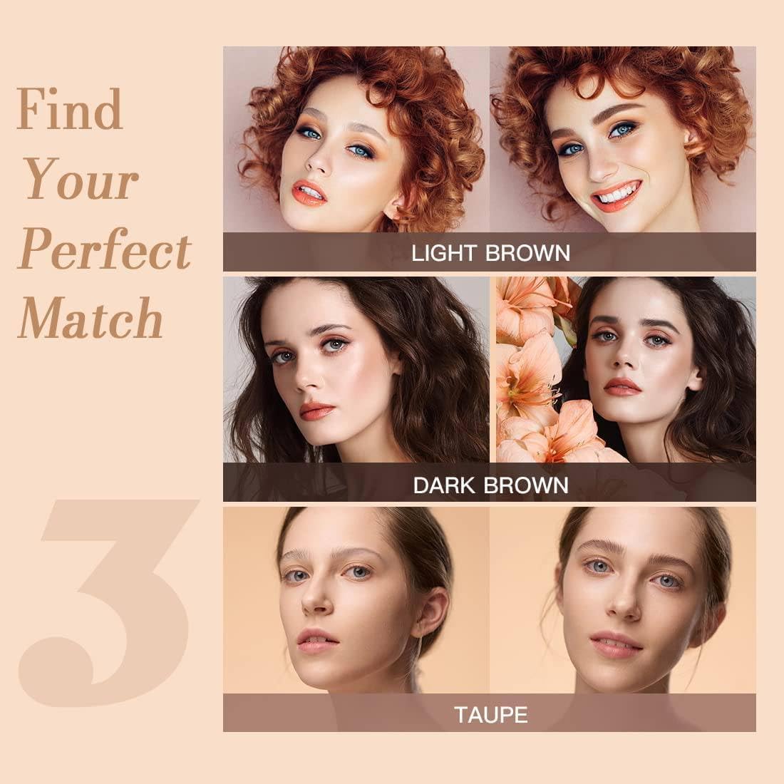 Eyebrow Stamp Shaping Stencil Kit with Reusable Eyebrow Stencils Sticker,1 Double-End Brush and 1 Sponge Applicator,1 Razor,Long-Lasting Waterproof Eyebrow Kit