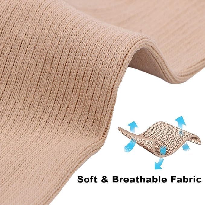 2 Pairs Compression Socks Toe Open Leg Support Stocking Knee High Socks with Zipper