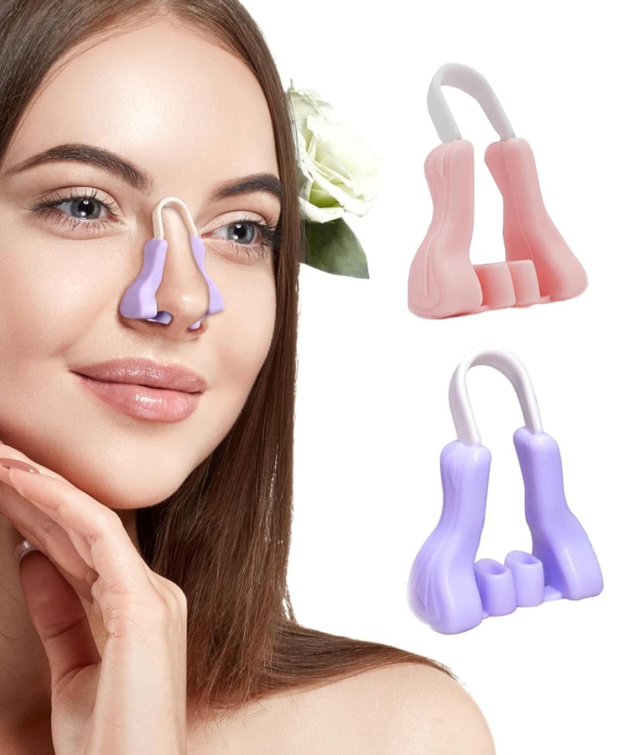 Silicone Nose Shaper Clip Nose Corrector Device for Nose Bridge Straightening and Lifting - Soft and Safe Non Surgical Nose Up Beauty Tool (Pack of-1)