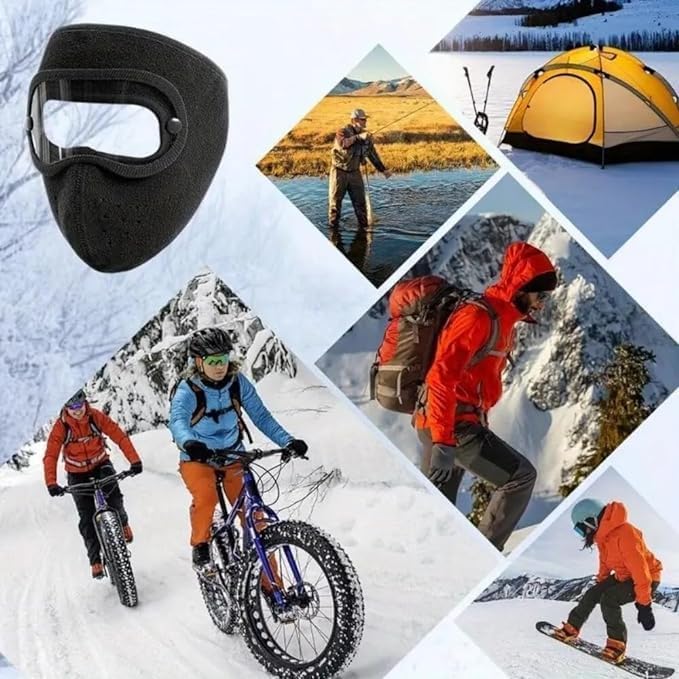 Cotton Unisex Winter Face Mask Windproof, Sun Protection Warm Eye Protection Screen Goggles Cycling And Bike Mask For Women And Men
