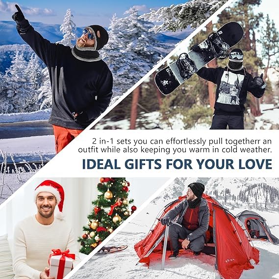 Winters Cap & Muffler for Men & Women| Beanie Cap| 2 Set| (Multi Color)