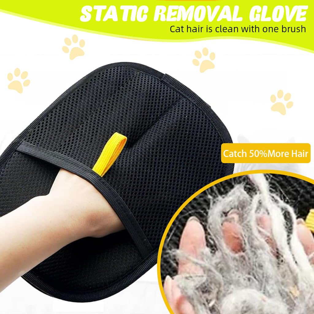 Pet Hair Removal Gloves, Static-Enhanced Pet Hair Removal Mitt