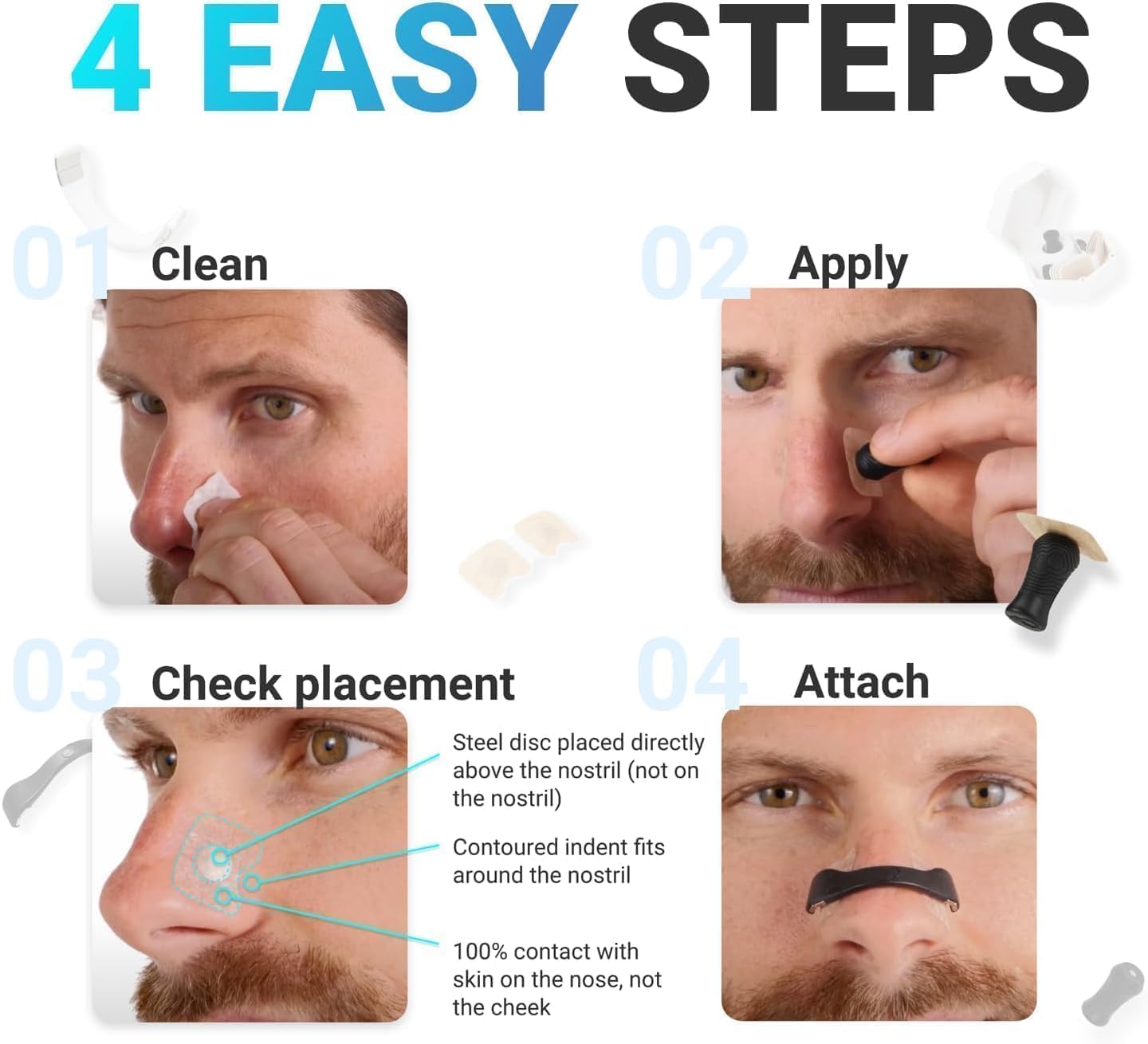 Magnetic Anti Snoring Nose Clip Snoring Stopper For Men & Women Starter Kit (A1) (15 Count)