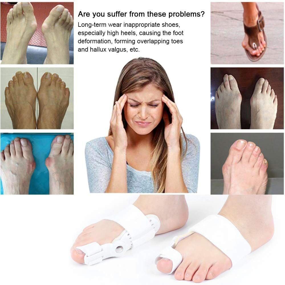 Bunion Corrector for Women Men, Orthopedic Toe Straightener Splint with Fracture Support and Pain Relief, Adjustable Design for Right/Left Foot Alignment, White, 1