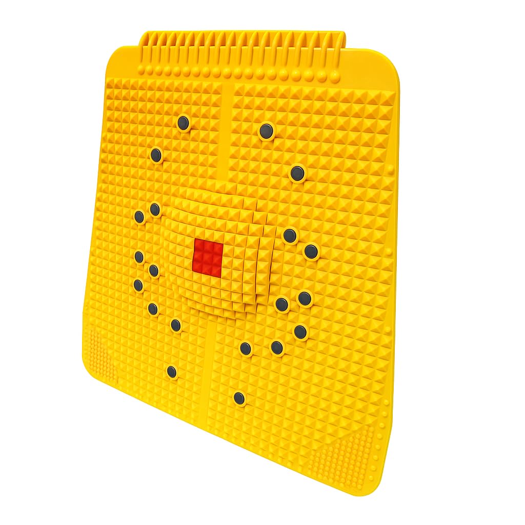New Blood Circulation Acupressure Plastic Power Mat 24 magnets| Acupressure Plate | Foot Massager (Yellow)