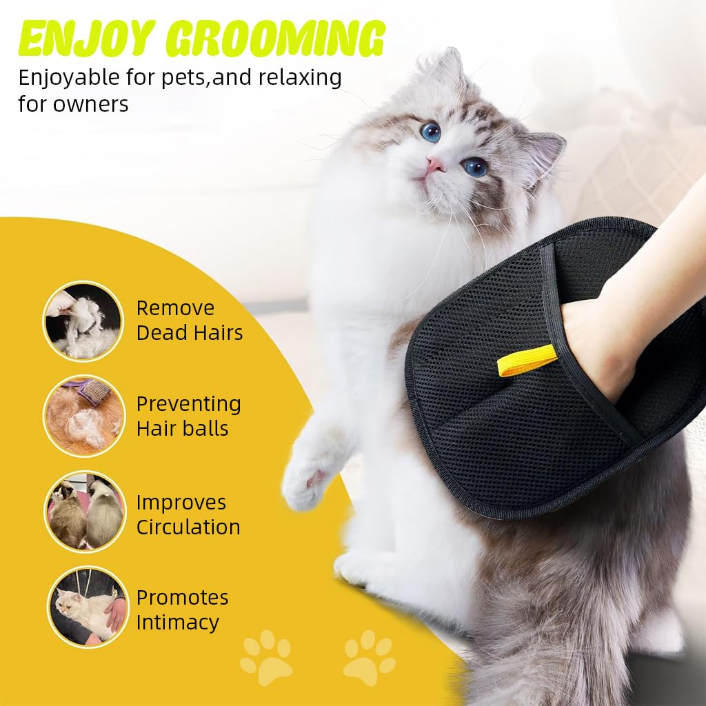 Pet Hair Removal Gloves, Static-Enhanced Pet Hair Removal Mitt
