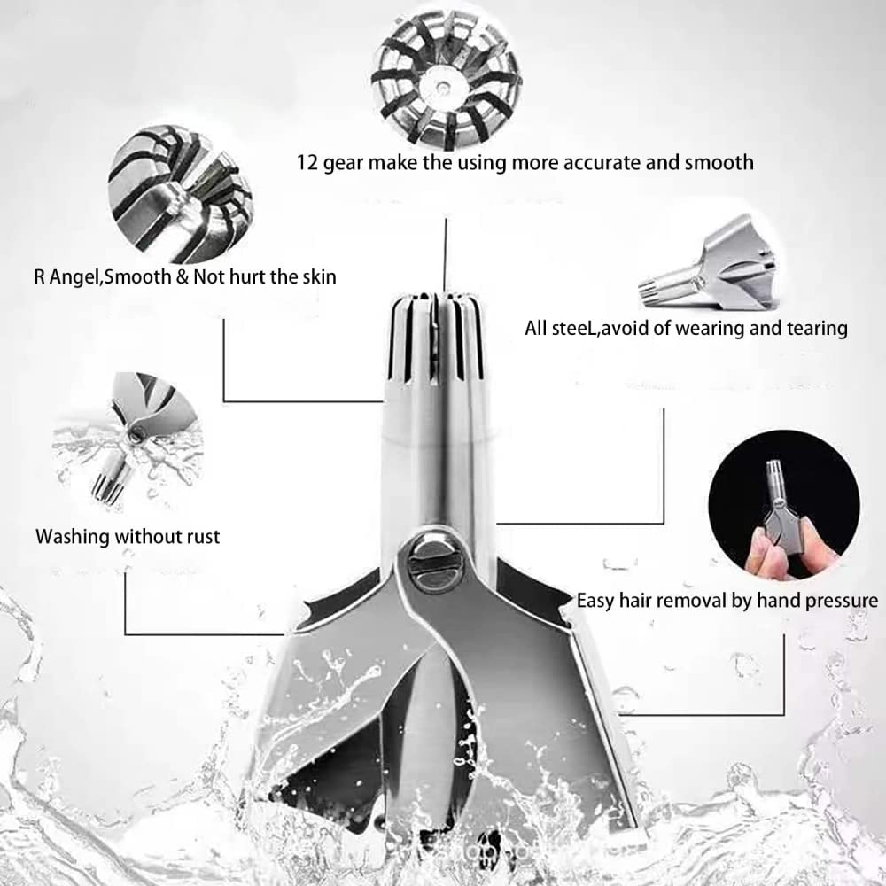 Manual Nose Trimmer Nasal Hair Trimmer For Men Mini Portable Nose Hair Cutter Painless Waterproof Steel Nose Hair Remover For Women (1 Pc,Not Electric)