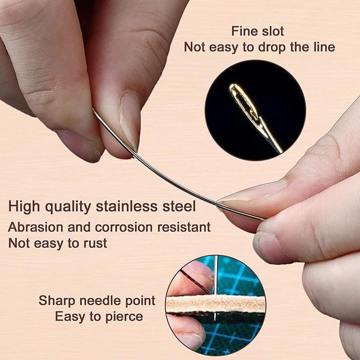 30pcs Needle Self-threading of Various Sizes with Wooden Case for Quilting, Embroidery, Hand Sewing