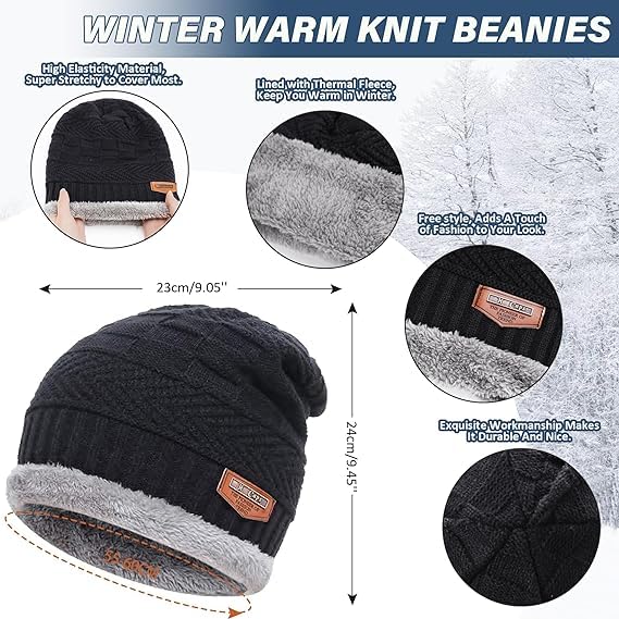Winters Cap & Muffler for Men & Women| Beanie Cap| 2 Set| (Multi Color)