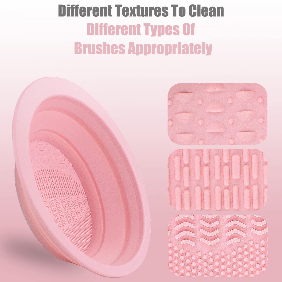 Makeup Brush Cleaning Mat Foldable Environmental Silicone Cleaning Bowl, Brush Cleaning Pad Easy Clean Girl Makeup Brush Cleaner Washing Tools