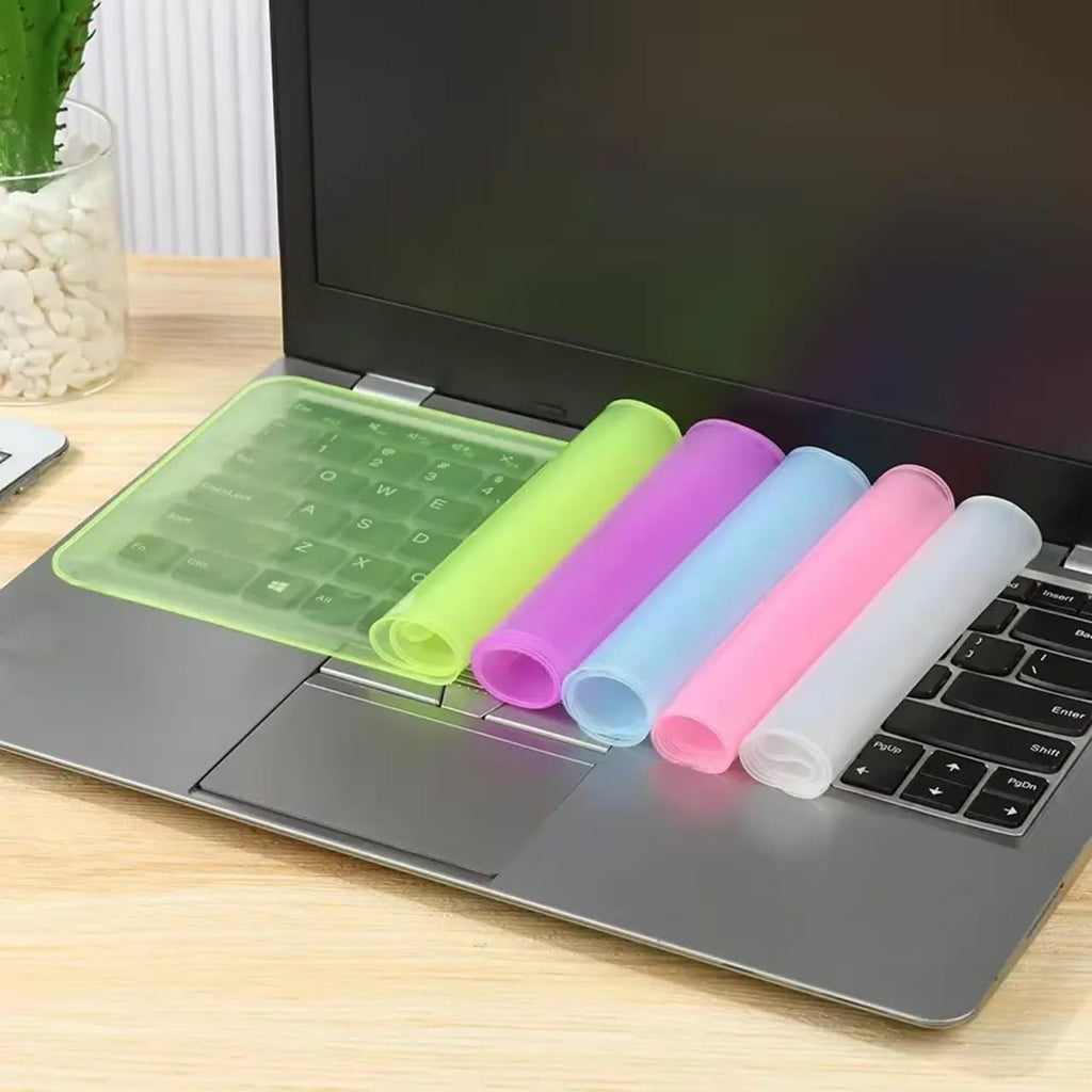 Silicone Keyboard Protector Mat Universal, Durable, Transparent (Multi Color)