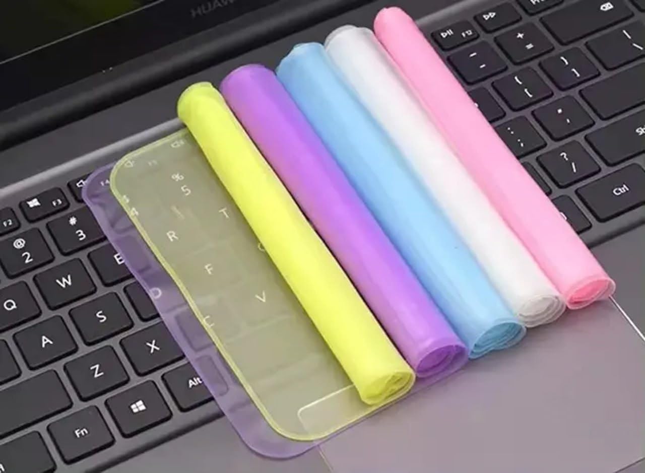 Silicone Keyboard Protector Mat Universal, Durable, Transparent (Multi Color)