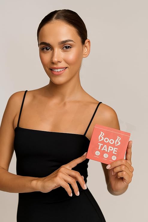 Boob Tape for Breast Lift, Breast Adhesive Tape, Body Tape with Nipple Cover, Beige, 2 Roll