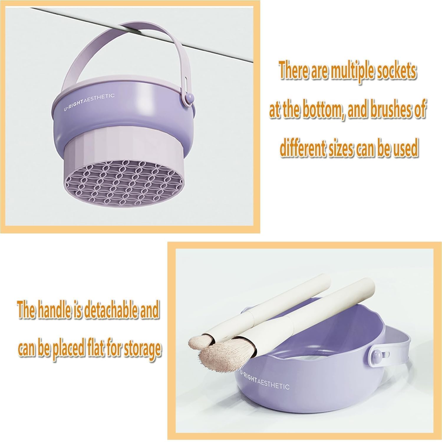 3 in 1 Cleaning Mat with Brush Drying Holder, Silicone Makeup Brush Cleaner Mat Make Up Brush Cleaning Bowl Cosmetic Brush Washing Tool for Makeup Brush, Sponge, Powder Puff (multicolor)