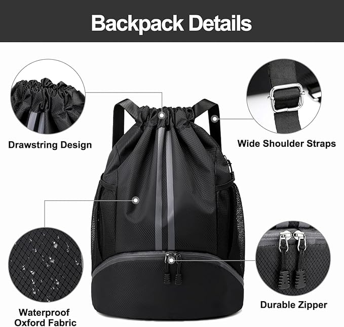 Bag For Sports Gym Drawstring Backpack For Men Women