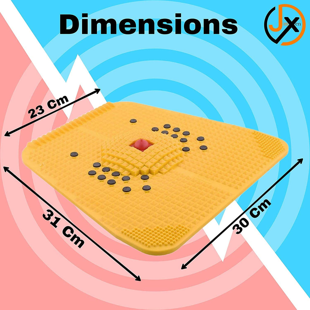 New Blood Circulation Acupressure Plastic Power Mat 24 magnets| Acupressure Plate | Foot Massager (Yellow)