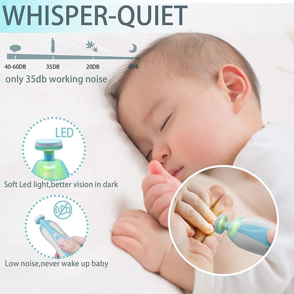 Electric Nail Trimmer, Cutter For New Born Baby 0-6 Months With Multiple Filer Heads Adjustment